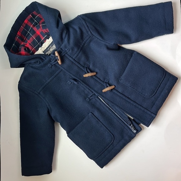 Osh Kosh Baby Hooded Toggle Pea Coat - Picture 1 of 10
